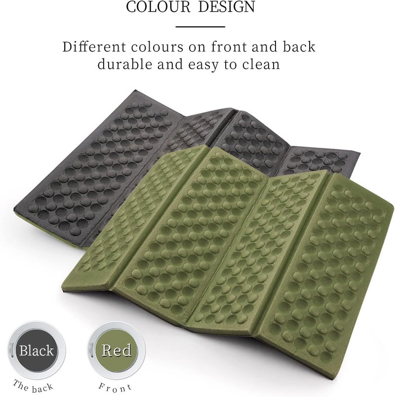 Ace Camp 3940 Portable Lightweight Mini Waterproof Folding Mat, Foam Sitting Pad for Outdoor Activities, Foldable Kneeling and Seat Cushion for Comfort, Red - Image 3